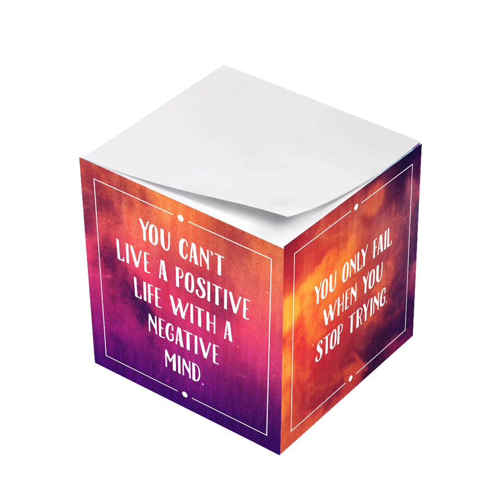 Positive Thoughts Motivational Sticky Note Cubes